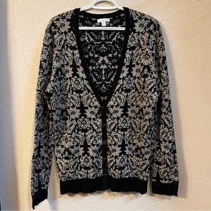 Ny&co black and gold damask cardigan